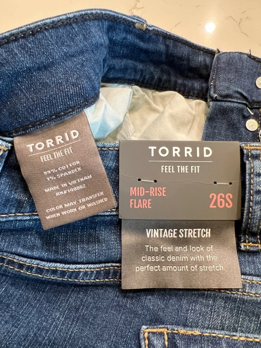 Torrid Mid Rise Flare Jeans Rockstar Dark Wash Button Fly NWT - Picture 9 of 13